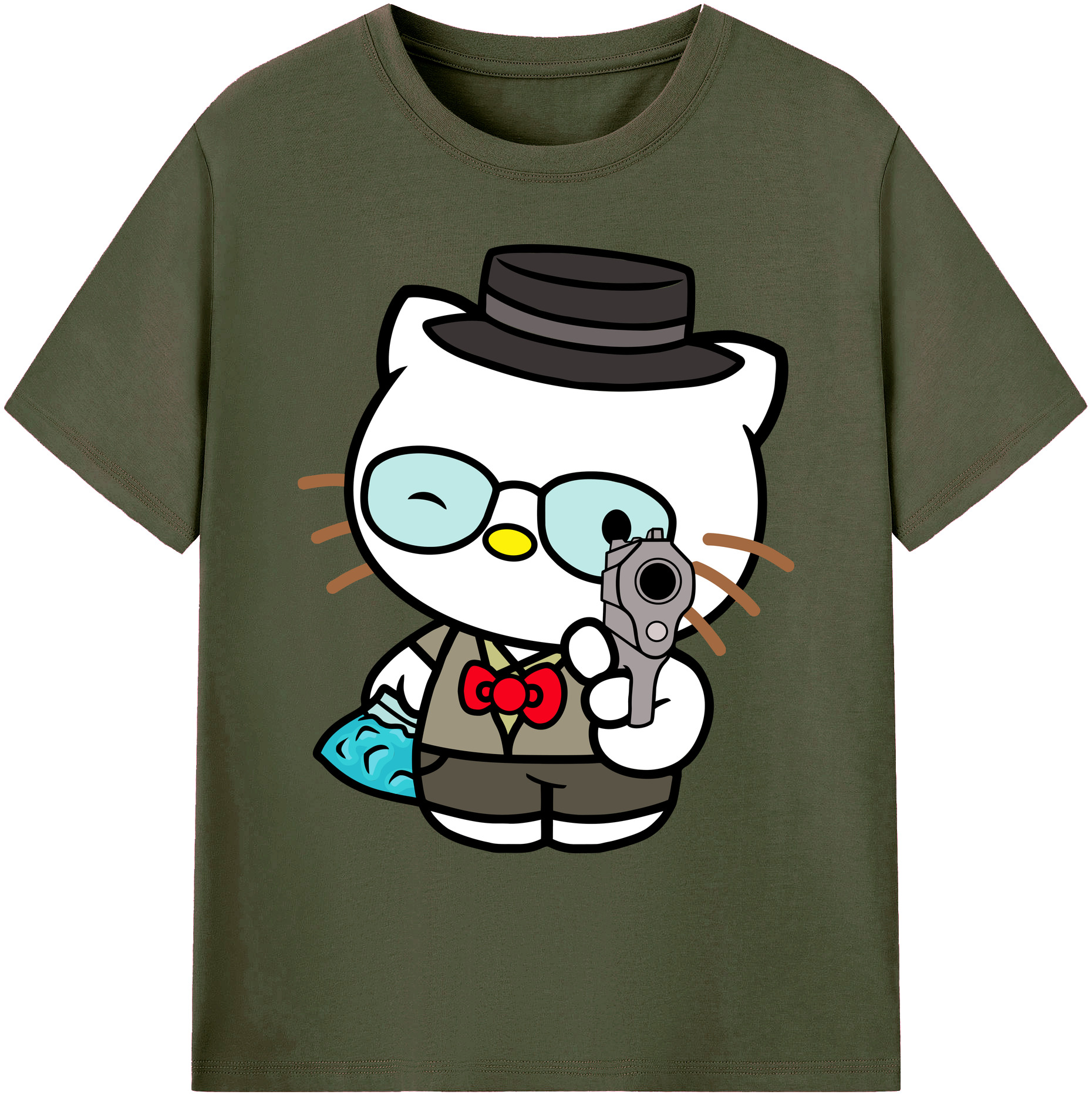 （画像用） Hello Kitty ハローキティ 綿100％ メンズ半袖Tシャツ｜肌触りやわらか＆通気性